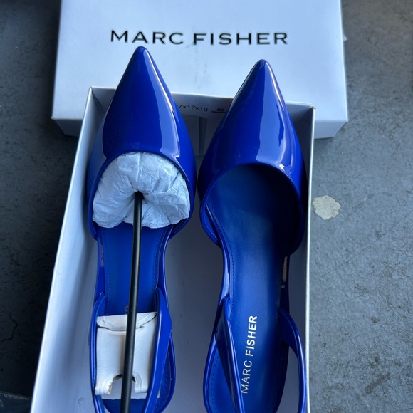 Marc Fisher Vibrant Blue Pointed Slingback Heels - Picture 5 of 8